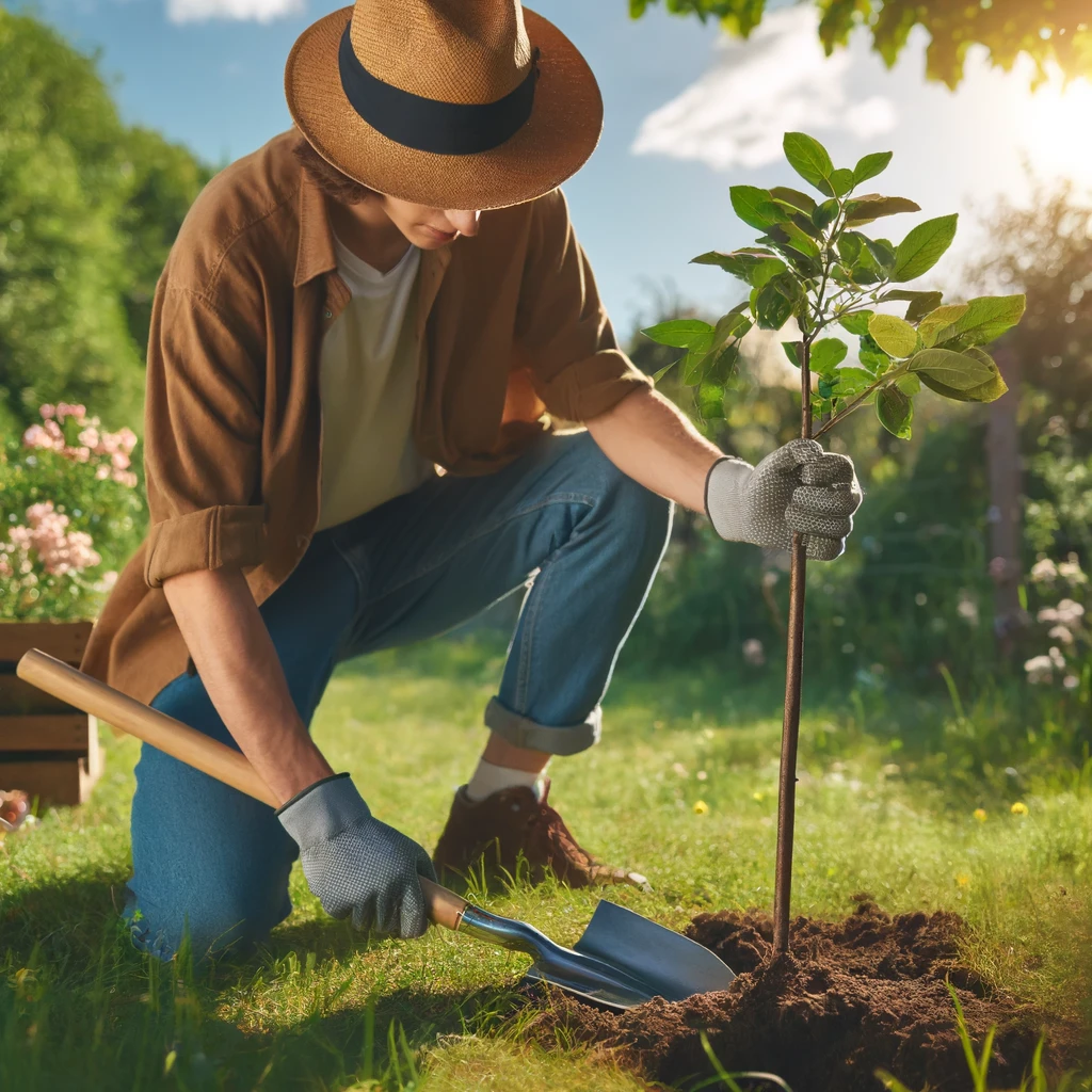 Image of a tree getting planted